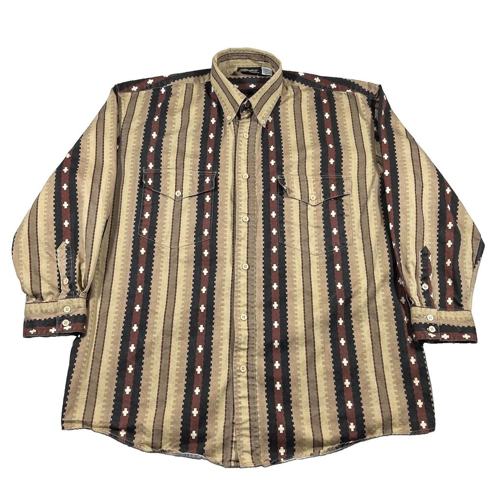 Western Signatures by East West Southwestern Button Up Shirt L Cotton